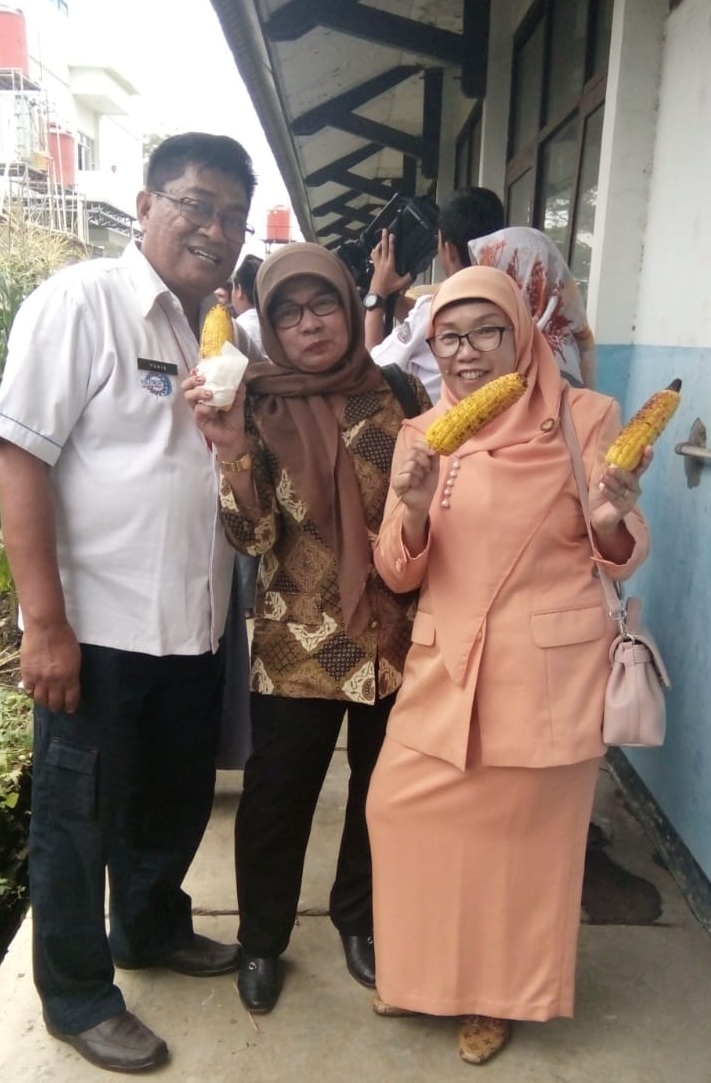 Kegiatan Panen Jagung Dharma Wanita di SMK Negeri 6 Bandung