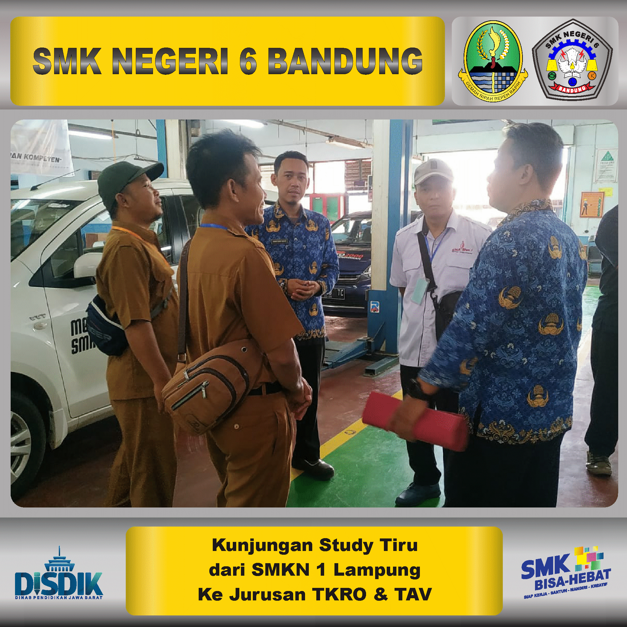Kunjungan Studi Tiru SMK Negeri 1 Lampung Ke Jurusan Teknik Kendaraan Ringan Otomotif dan Teknik Audio Video
